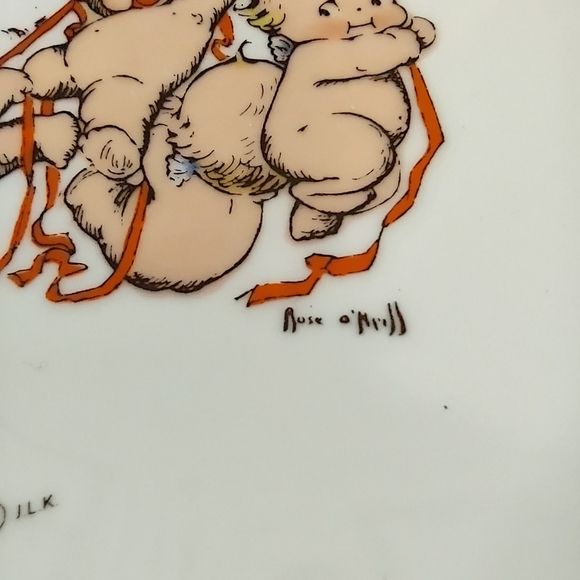 10" Vintage 1973 Kewpie Christmas Plate Dish Art - Picture 7 of 8